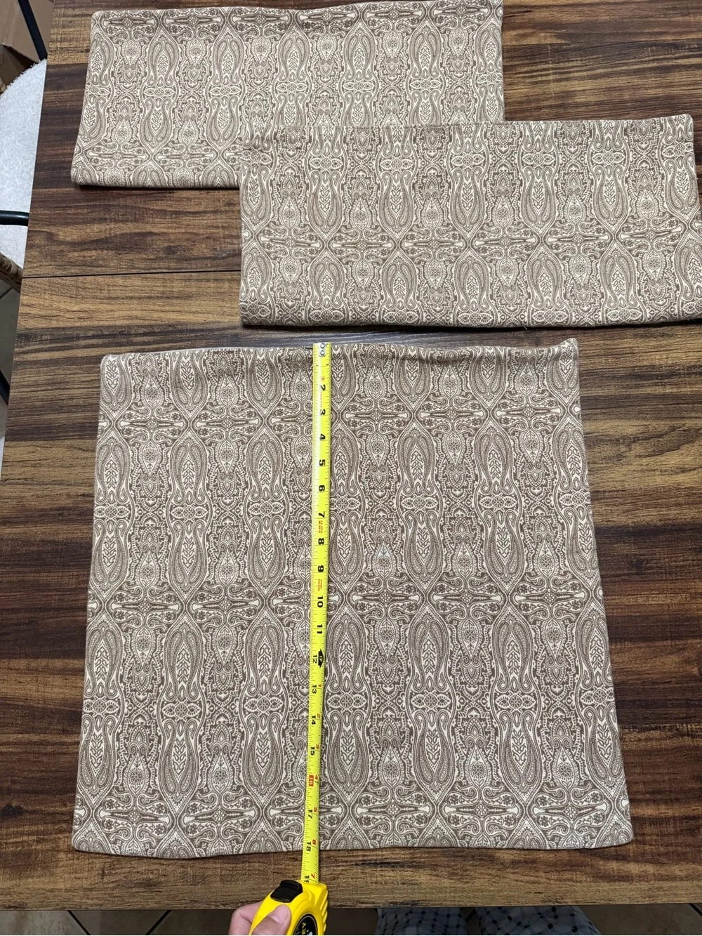 FIVE (5) Pottery Barn Brown and Cream Decorative Pillow Covers, no inserts.